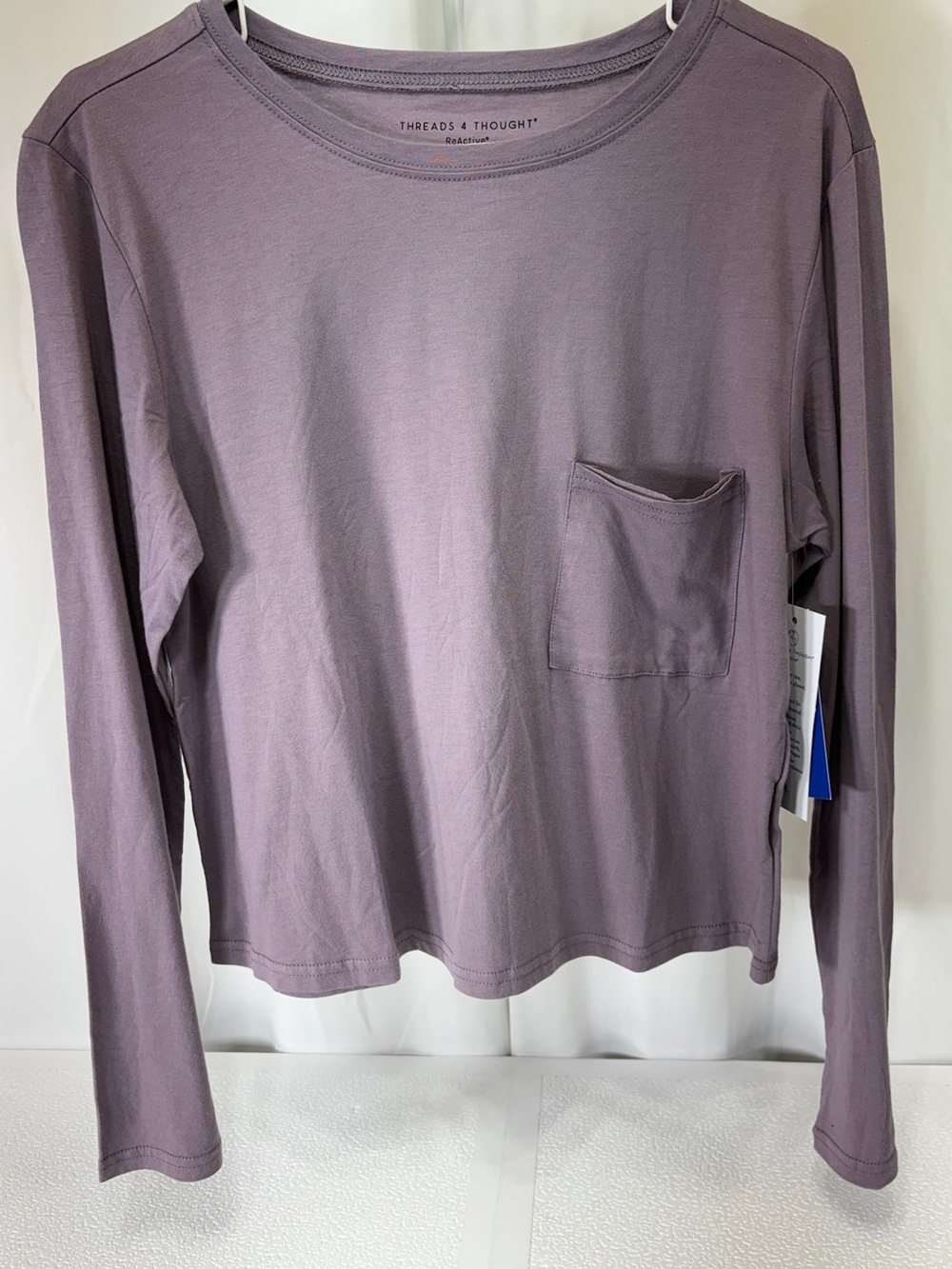 Threads 4 Thought Long Sleeve Pocket Tee in Dusty Lavender 3400